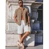 imageCOOFANDY Mens Button Down Shirts Short Sleeve Casual Summer Beach Shirts for Men Vacation Wedding Linen ShirtCamel