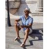 imageCOOFANDY Mens Button Down Shirts Short Sleeve Casual Summer Beach Shirts for Men Vacation Wedding Linen ShirtClear Blue