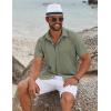 imageCOOFANDY Mens Button Down Shirts Short Sleeve Casual Summer Beach Shirts for Men Vacation Wedding Linen ShirtDeep Green