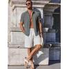 imageCOOFANDY Mens Button Down Shirts Short Sleeve Casual Summer Beach Shirts for Men Vacation Wedding Linen ShirtGrey