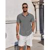 imageCOOFANDY Mens Button Down Shirts Short Sleeve Casual Summer Beach Shirts for Men Vacation Wedding Linen ShirtGrey