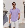 imageCOOFANDY Mens Button Down Shirts Short Sleeve Casual Summer Beach Shirts for Men Vacation Wedding Linen ShirtLavender