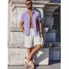 imageCOOFANDY Mens Button Down Shirts Short Sleeve Casual Summer Beach Shirts for Men Vacation Wedding Linen ShirtLavender