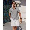 imageCOOFANDY Mens Button Down Shirts Short Sleeve Casual Summer Beach Shirts for Men Vacation Wedding Linen ShirtLight Grey