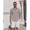 imageCOOFANDY Mens Button Down Shirts Short Sleeve Casual Summer Beach Shirts for Men Vacation Wedding Linen ShirtLight Grey