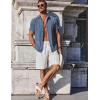 imageCOOFANDY Mens Button Down Shirts Short Sleeve Casual Summer Beach Shirts for Men Vacation Wedding Linen ShirtNavy