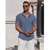imageCOOFANDY Mens Button Down Shirts Short Sleeve Casual Summer Beach Shirts for Men Vacation Wedding Linen ShirtNavy