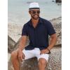 imageCOOFANDY Mens Button Down Shirts Short Sleeve Casual Summer Beach Shirts for Men Vacation Wedding Linen ShirtNavy Blue