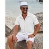 imageCOOFANDY Mens Button Down Shirts Short Sleeve Casual Summer Beach Shirts for Men Vacation Wedding Linen ShirtWhite
