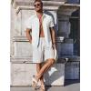 imageCOOFANDY Mens Button Down Shirts Short Sleeve Casual Summer Beach Shirts for Men Vacation Wedding Linen ShirtWhite
