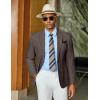 imageCOOFANDY Mens Casual Blazer Slim Fit Sports Coat One Button Business Retro Suit Jackets for Wedding PartyBrown