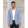 imageCOOFANDY Mens Casual Blazer Slim Fit Sports Coat One Button Business Retro Suit Jackets for Wedding PartySky Blue