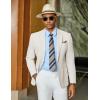 imageCOOFANDY Mens Casual Blazer Slim Fit Sports Coat One Button Business Retro Suit Jackets for Wedding PartyWhite