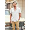 imageCOOFANDY Mens Casual Button Down Shirts Short Sleeve Banded Collar Dress Shirts Solid Summer Beach TopsWhite