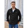 imageCOOFANDY Mens Casual Lightweight Shirt Jacket Work Shacket Jackets Military Button Down Overshirt With Flap Pockets1black