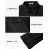 imageCOOFANDY Mens Casual Lightweight Shirt Jacket Work Shacket Jackets Military Button Down Overshirt With Flap Pockets1black