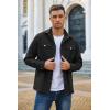 imageCOOFANDY Mens Casual Lightweight Shirt Jacket Work Shacket Jackets Military Button Down Overshirt With Flap Pockets1black