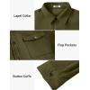 imageCOOFANDY Mens Casual Lightweight Shirt Jacket Work Shacket Jackets Military Button Down Overshirt With Flap PocketsArmy Green