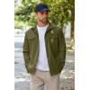 imageCOOFANDY Mens Casual Lightweight Shirt Jacket Work Shacket Jackets Military Button Down Overshirt With Flap PocketsArmy Green