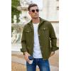 imageCOOFANDY Mens Casual Lightweight Shirt Jacket Work Shacket Jackets Military Button Down Overshirt With Flap PocketsArmy Green