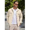 imageCOOFANDY Mens Casual Lightweight Shirt Jacket Work Shacket Jackets Military Button Down Overshirt With Flap PocketsBeige