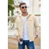 imageCOOFANDY Mens Casual Lightweight Shirt Jacket Work Shacket Jackets Military Button Down Overshirt With Flap PocketsBeige