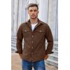 imageCOOFANDY Mens Casual Lightweight Shirt Jacket Work Shacket Jackets Military Button Down Overshirt With Flap PocketsBrown