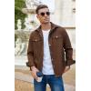 imageCOOFANDY Mens Casual Lightweight Shirt Jacket Work Shacket Jackets Military Button Down Overshirt With Flap PocketsBrown