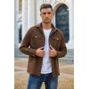 imageCOOFANDY Mens Casual Lightweight Shirt Jacket Work Shacket Jackets Military Button Down Overshirt With Flap PocketsBrown