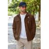 imageCOOFANDY Mens Casual Lightweight Shirt Jacket Work Shacket Jackets Military Button Down Overshirt With Flap PocketsBrown