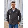 imageCOOFANDY Mens Casual Lightweight Shirt Jacket Work Shacket Jackets Military Button Down Overshirt With Flap PocketsDark Grey