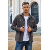 imageCOOFANDY Mens Casual Lightweight Shirt Jacket Work Shacket Jackets Military Button Down Overshirt With Flap PocketsDark Grey