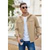 imageCOOFANDY Mens Casual Lightweight Shirt Jacket Work Shacket Jackets Military Button Down Overshirt With Flap PocketsKhaki