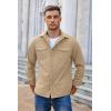 imageCOOFANDY Mens Casual Lightweight Shirt Jacket Work Shacket Jackets Military Button Down Overshirt With Flap PocketsKhaki