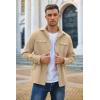 imageCOOFANDY Mens Casual Lightweight Shirt Jacket Work Shacket Jackets Military Button Down Overshirt With Flap PocketsKhaki
