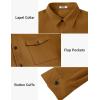 imageCOOFANDY Mens Casual Lightweight Shirt Jacket Work Shacket Jackets Military Button Down Overshirt With Flap PocketsLight Brown
