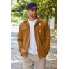 imageCOOFANDY Mens Casual Lightweight Shirt Jacket Work Shacket Jackets Military Button Down Overshirt With Flap PocketsLight Brown