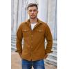 imageCOOFANDY Mens Casual Lightweight Shirt Jacket Work Shacket Jackets Military Button Down Overshirt With Flap PocketsLight Brown