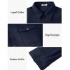 imageCOOFANDY Mens Casual Lightweight Shirt Jacket Work Shacket Jackets Military Button Down Overshirt With Flap PocketsNavy Blue