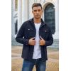 imageCOOFANDY Mens Casual Lightweight Shirt Jacket Work Shacket Jackets Military Button Down Overshirt With Flap PocketsNavy Blue