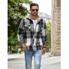 imageCOOFANDY Mens Flannel Shirt Jacket Casual Button Down Plaid Shirt Jackets Warm Lined Sherpa Shacket with PocketsBlack