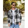 imageCOOFANDY Mens Flannel Shirt Jacket Casual Button Down Plaid Shirt Jackets Warm Lined Sherpa Shacket with PocketsBlack