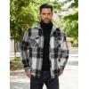 imageCOOFANDY Mens Flannel Shirt Jacket Casual Button Down Plaid Shirt Jackets Warm Lined Sherpa Shacket with PocketsBlack