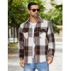 imageCOOFANDY Mens Flannel Shirt Jacket Casual Button Down Plaid Shirt Jackets Warm Lined Sherpa Shacket with PocketsBlack Grey