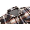 imageCOOFANDY Mens Flannel Shirt Jacket Casual Button Down Plaid Shirt Jackets Warm Lined Sherpa Shacket with PocketsBlack Orange