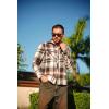 imageCOOFANDY Mens Flannel Shirt Jacket Casual Button Down Plaid Shirt Jackets Warm Lined Sherpa Shacket with PocketsBlack Orange