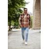 imageCOOFANDY Mens Flannel Shirt Jacket Casual Button Down Plaid Shirt Jackets Warm Lined Sherpa Shacket with PocketsBlack Red