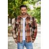 imageCOOFANDY Mens Flannel Shirt Jacket Casual Button Down Plaid Shirt Jackets Warm Lined Sherpa Shacket with PocketsBlack Red