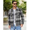 imageCOOFANDY Mens Flannel Shirt Jacket Casual Button Down Plaid Shirt Jackets Warm Lined Sherpa Shacket with PocketsBlack White
