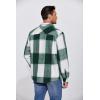 imageCOOFANDY Mens Flannel Shirt Jacket Casual Button Down Plaid Shirt Jackets Warm Lined Sherpa Shacket with PocketsGreen